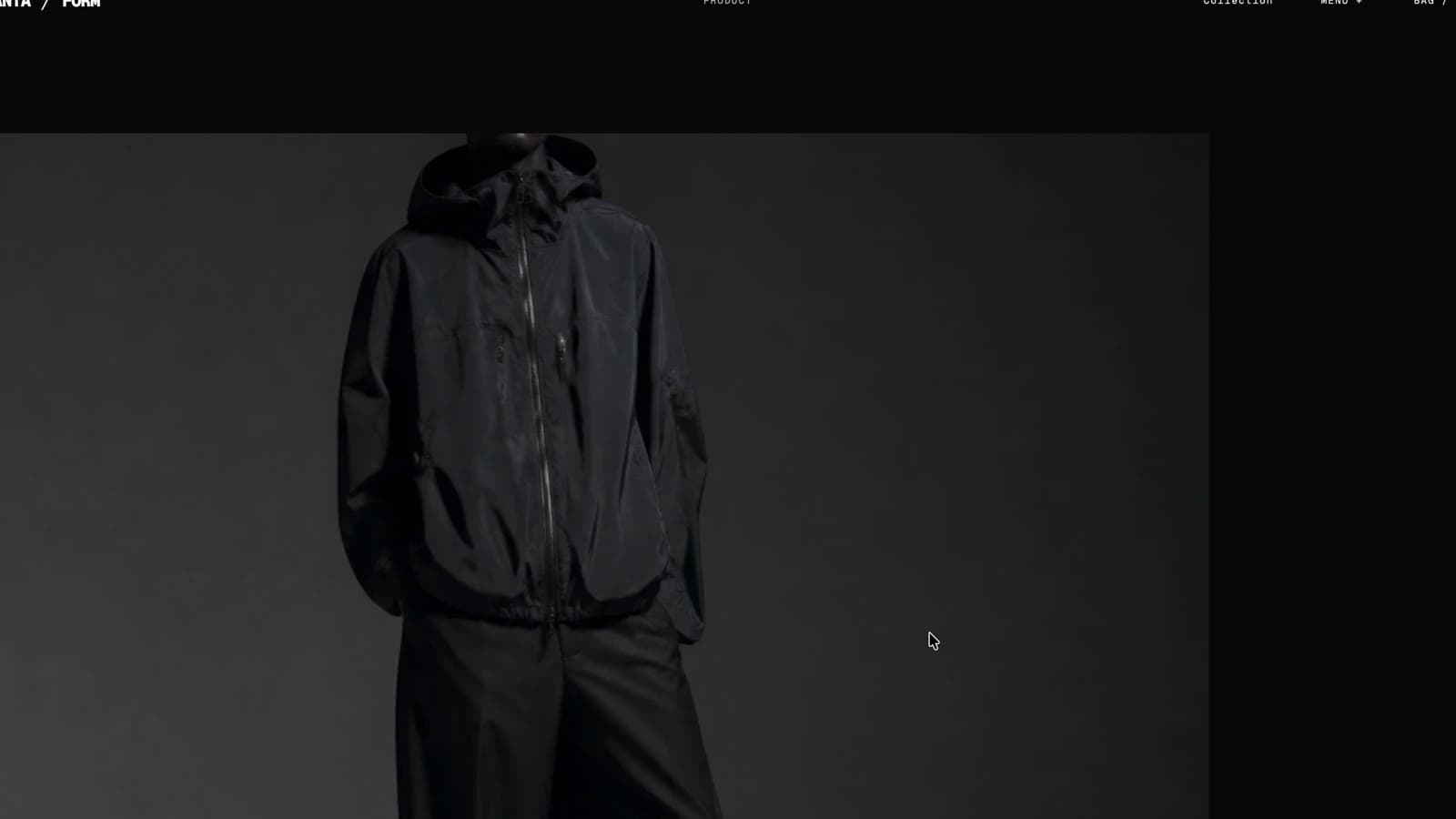 VANTA FORM product page showing a technical outerwear garment.
